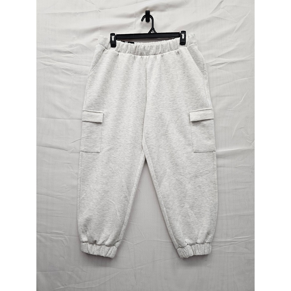 Express Womens Cargo Jogger Pants Gray Poly Blend Casual Relaxed Size‎ XL